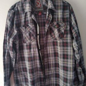 Men's grey plaid shirt